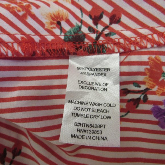 Stripe Floral Front Tie Boho Women's Top Sz M - Picture 9 of 9